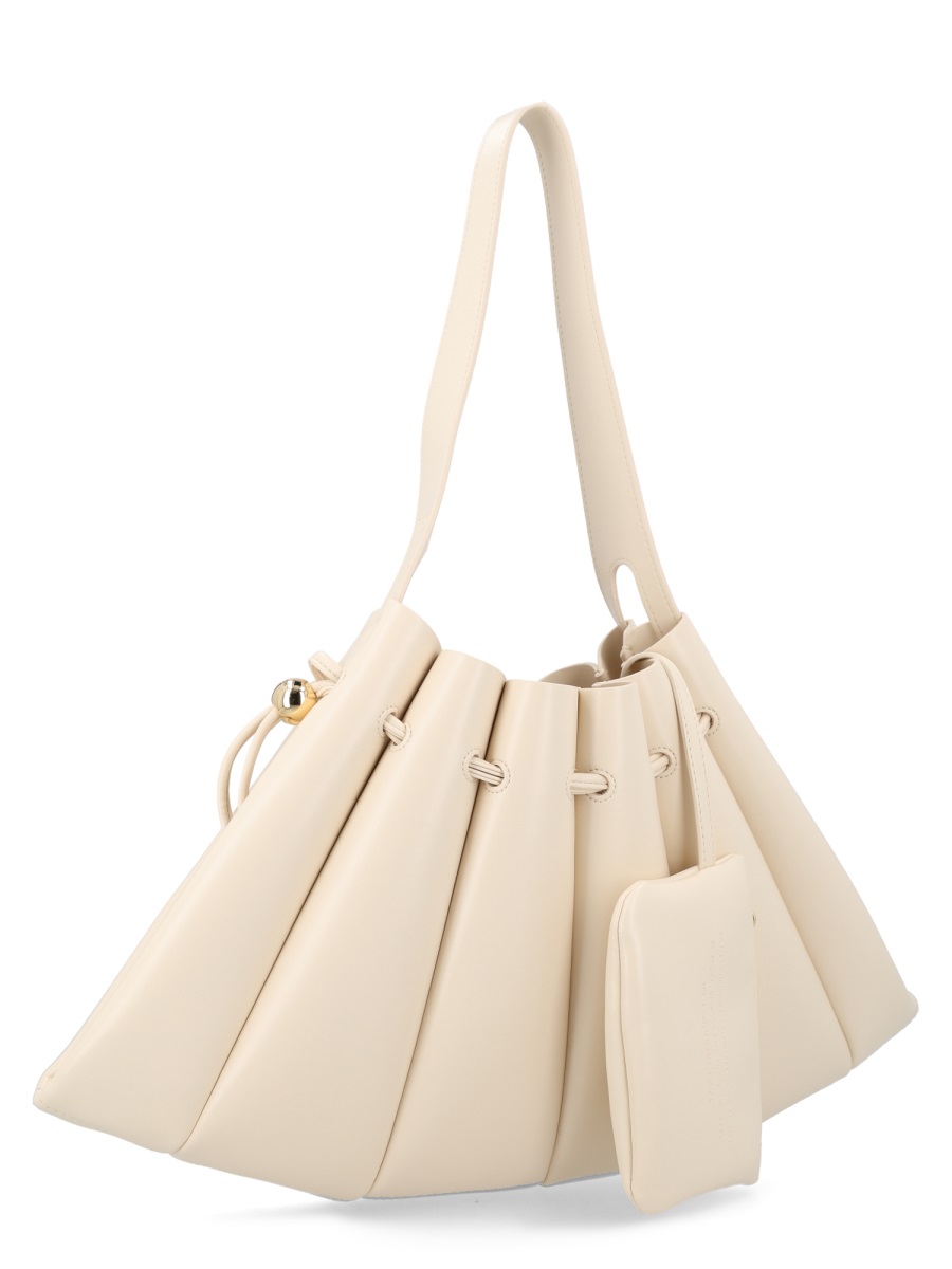 Themoirè Calipso Padded Fan-Like Polyester-Blend Shoulder Bag Neutraal