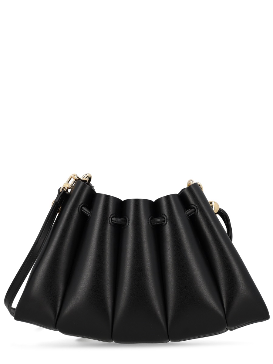 Themoirè Neutrals Calipso Gathered Ruched Voluminous Bag Zwart