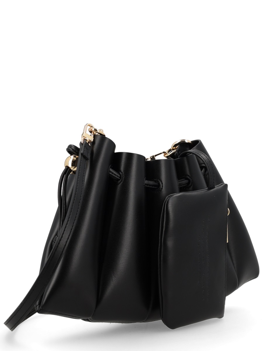 Themoirè Neutrals Calipso Gathered Ruched Voluminous Bag Zwart