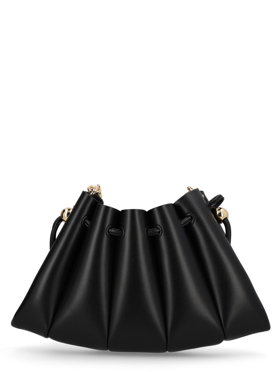 Themoirè Neutrals Calipso Gathered Ruched Voluminous Bag Zwart