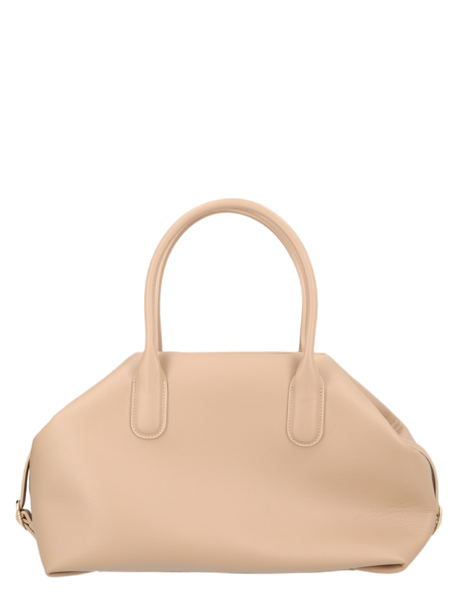 Themoirè Medium Structured Handbag With Rounded Handles And Detachable Strap Neutraal