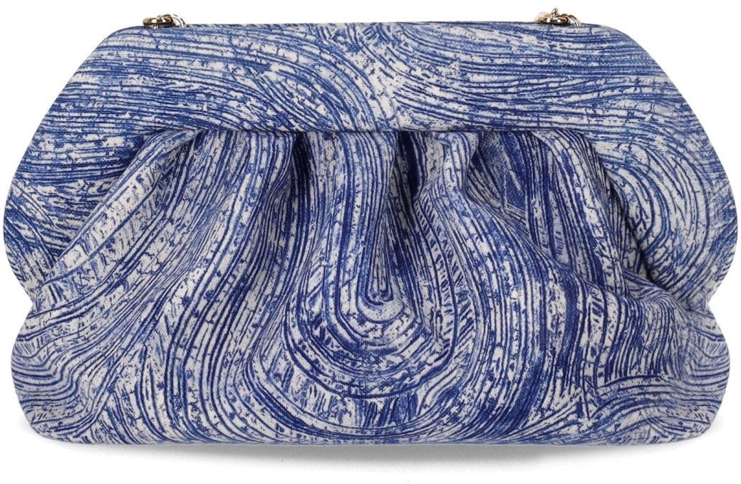 Themoirè THEMOIRè BIOS PORRIDGE PRINT DEEP OCEAN CLUTCH BAG Blauw