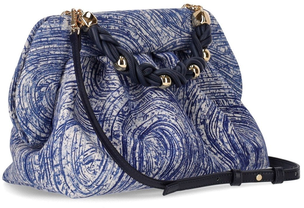 Themoirè THEMOIRè BIOS PORRIDGE PRINT DEEP OCEAN CLUTCH BAG Blauw