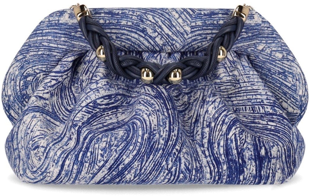 Themoirè THEMOIRè BIOS PORRIDGE PRINT DEEP OCEAN CLUTCH BAG Blauw