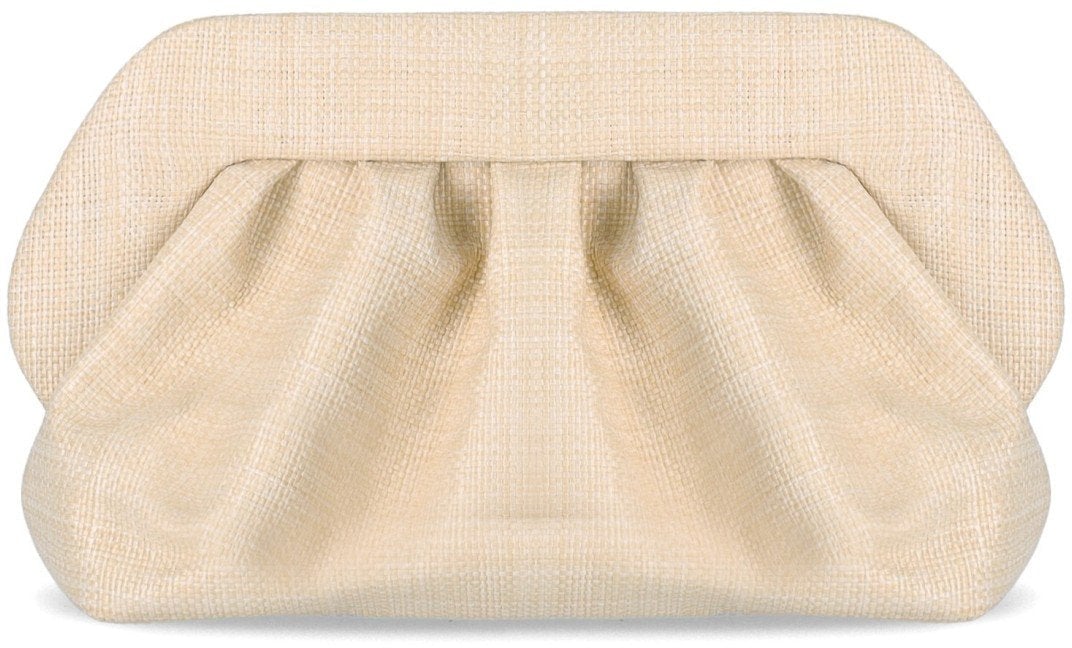 Themoirè THEMOIRè BIOS PAPER FRINGE BUTTER CLUTCH BAG Beige