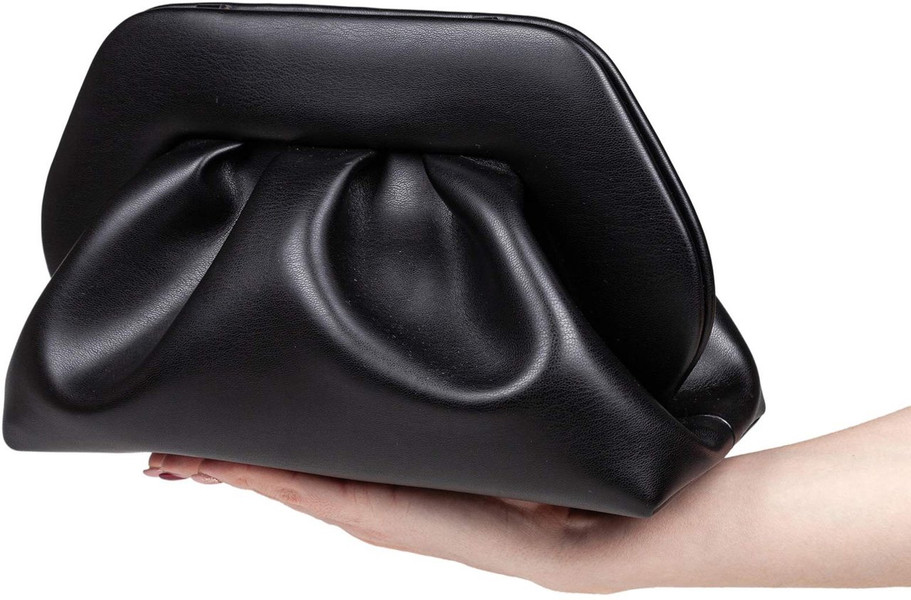 Themoirè Themoirè vegan fabric clutch bag color black Zwart