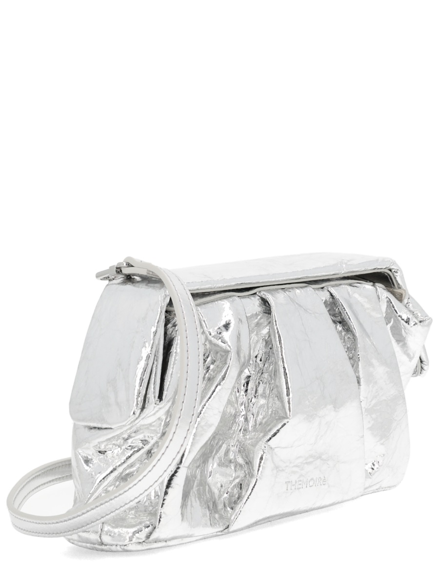 Themoirè Silver Metallic Crinkled Clutch Wit