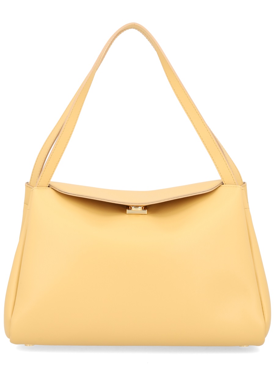 Themoirè Orange Structured Double Straps Shoulder Bag Bruin