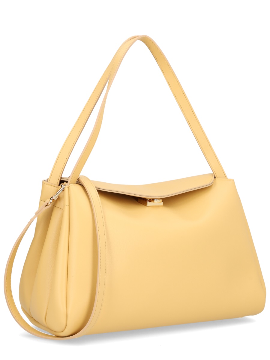Themoirè Orange Structured Double Straps Shoulder Bag Bruin