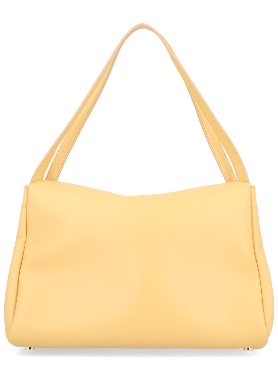 Themoirè Orange Structured Double Straps Shoulder Bag Bruin