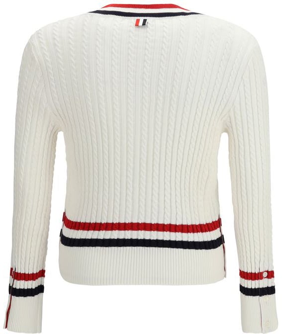 Thom Browne White Cotton Sweatshirt Wit