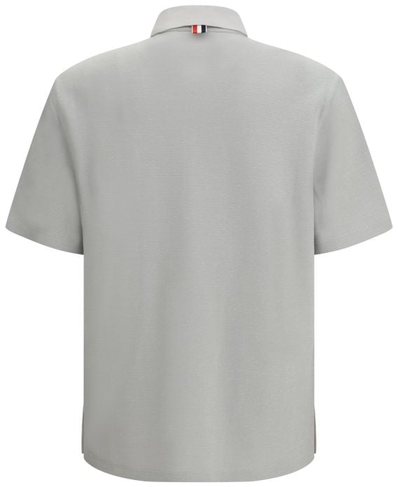 Thom Browne Gray Cotton Polo Shirt Grijs