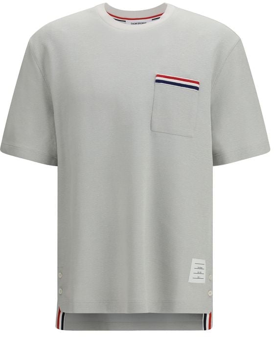 Thom Browne Gray Cotton T-Shirt Grijs