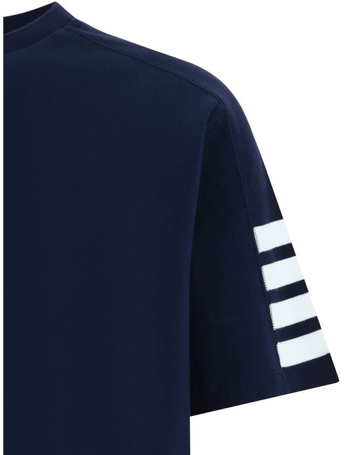 Thom Browne Blue Cotton T-Shirt Blauw