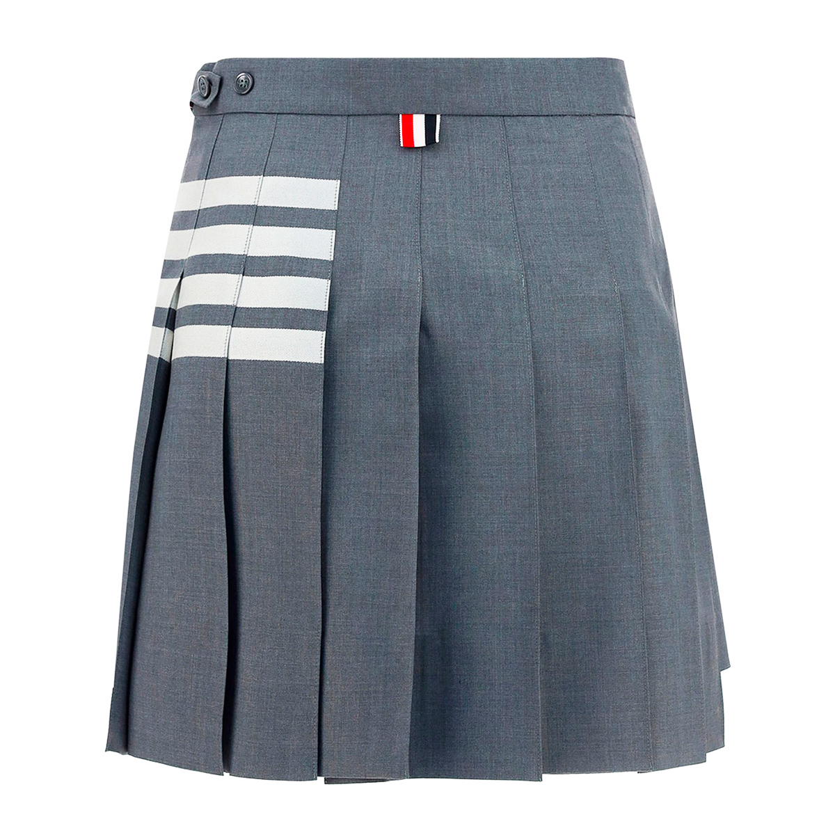 Thom Browne Grey Wool 4-Bar Mini Skirt Grijs