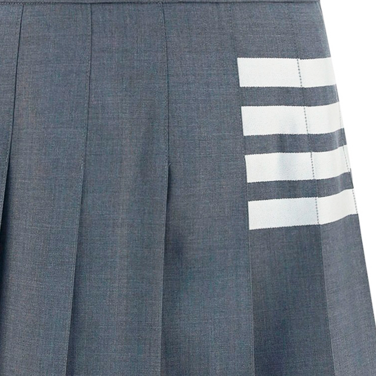 Thom Browne Grey Wool 4-Bar Mini Skirt Grijs