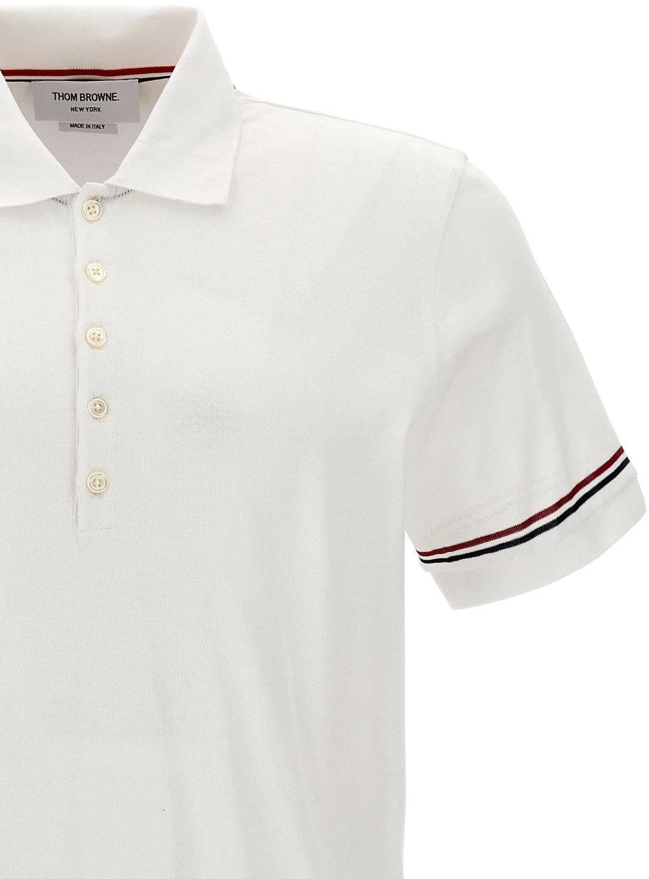 Thom Browne White Cotton Polo Shirt Wit