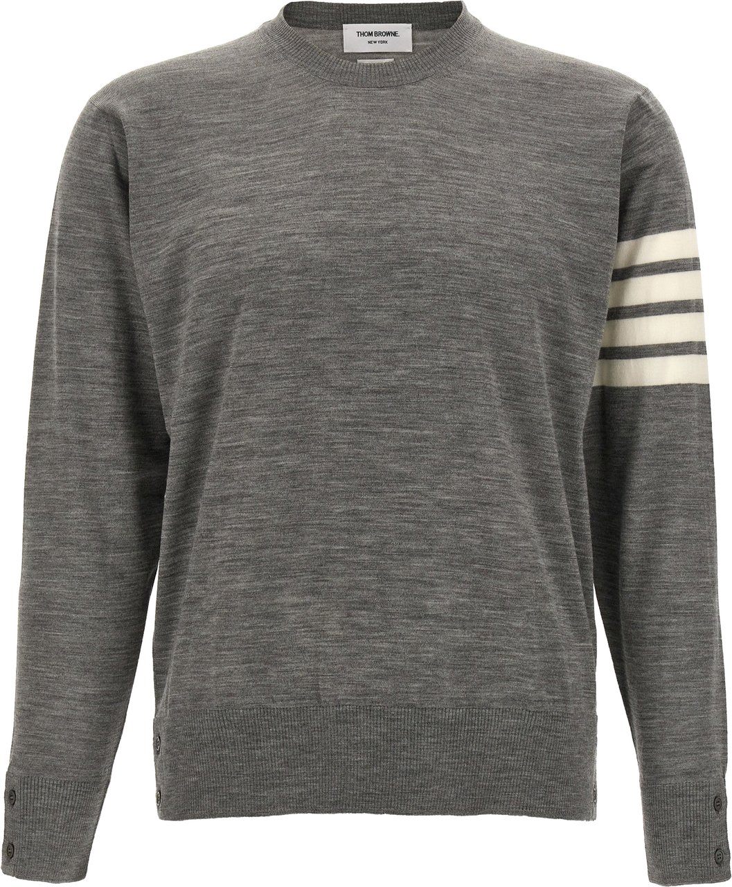 Thom Browne Gray Virgin Wool Cardigan Grijs