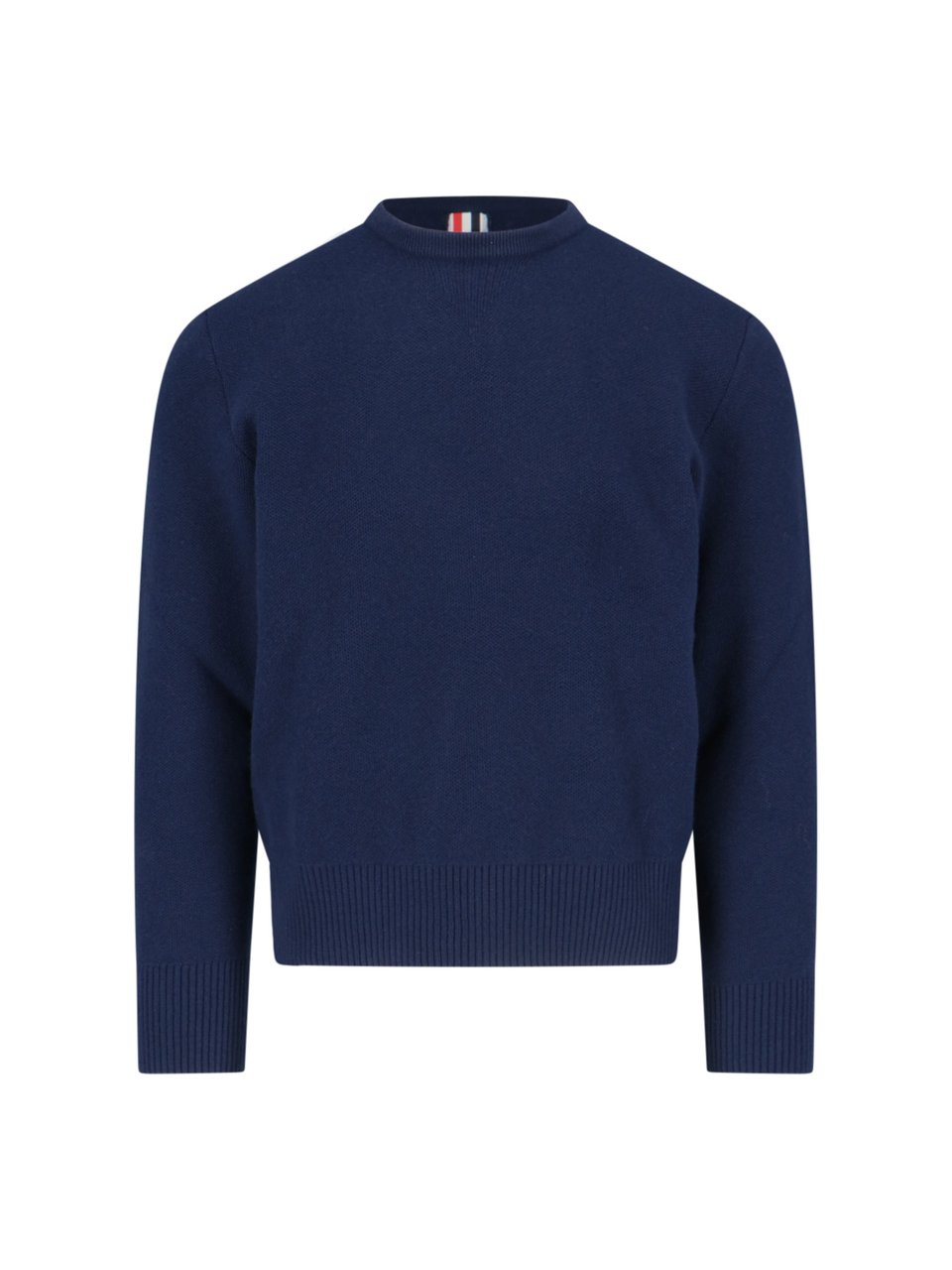Thom Browne Tricolor Detail Crewneck Sweater – Blue Neutraal