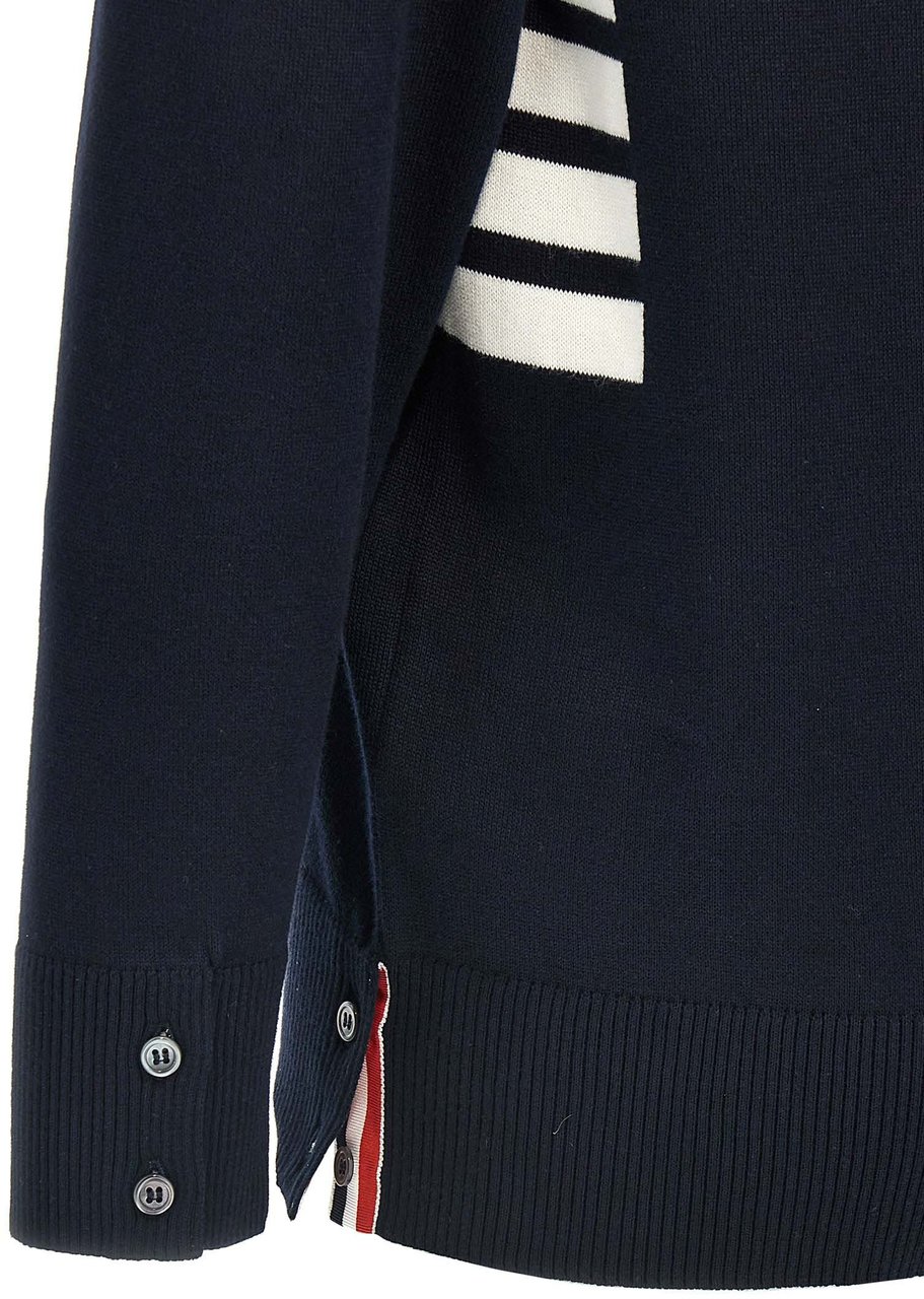 Thom Browne Blue Cotton Cardigan Blauw