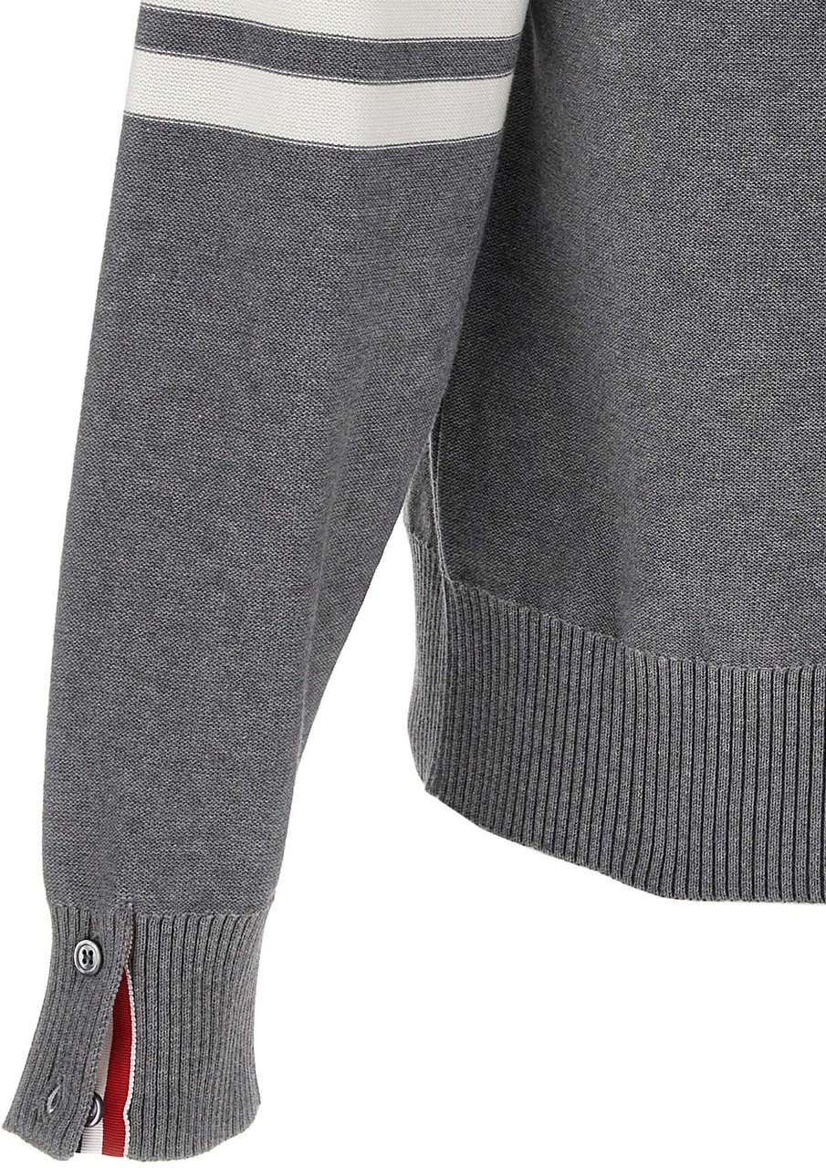 Thom Browne Gray Cotton Cardigan Grijs