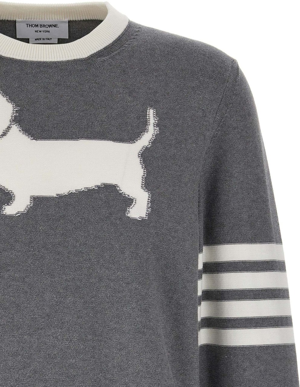 Thom Browne Gray Cotton Cardigan Grijs