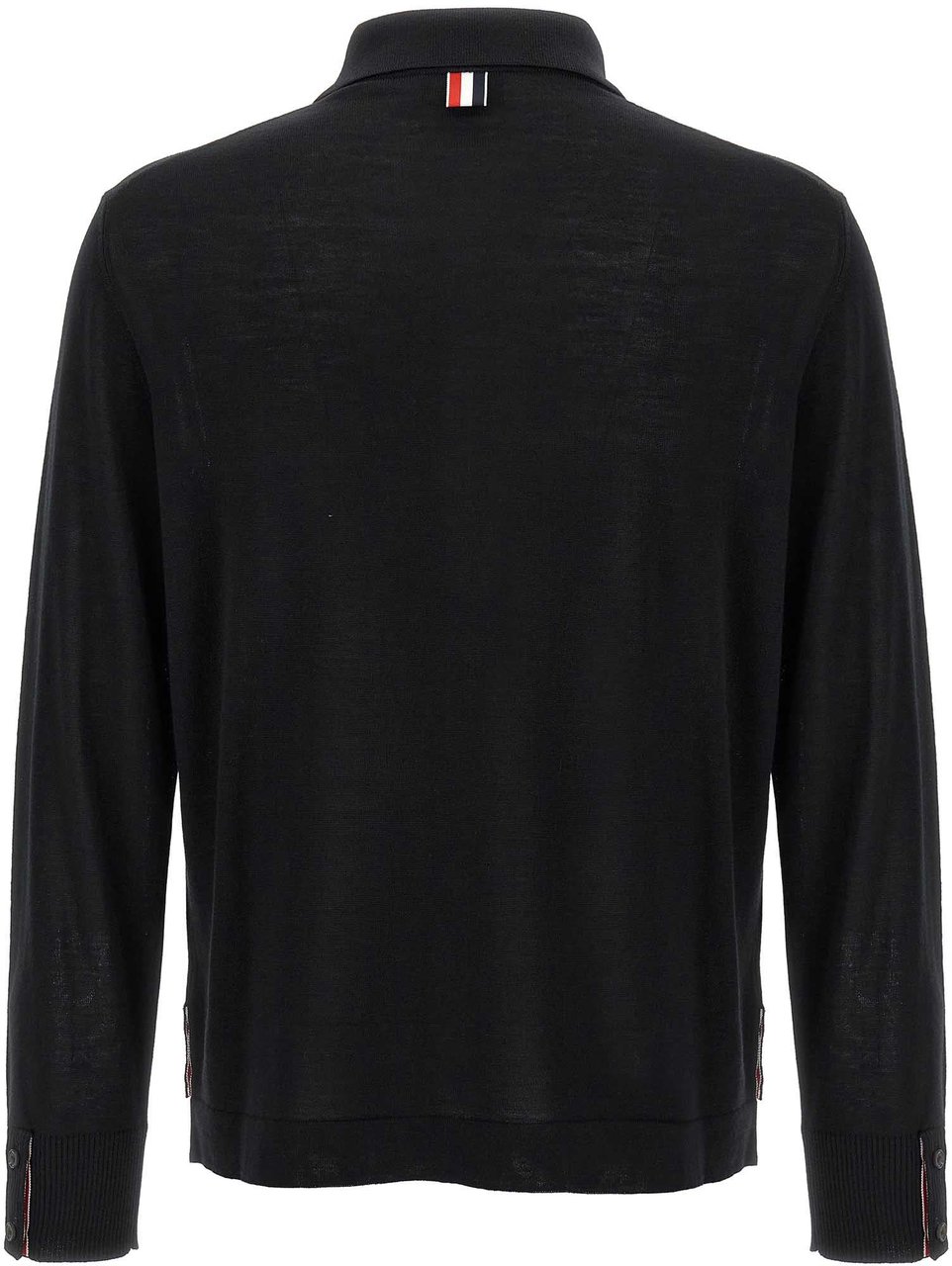 Thom Browne Black Virgin Wool Cardigan Zwart