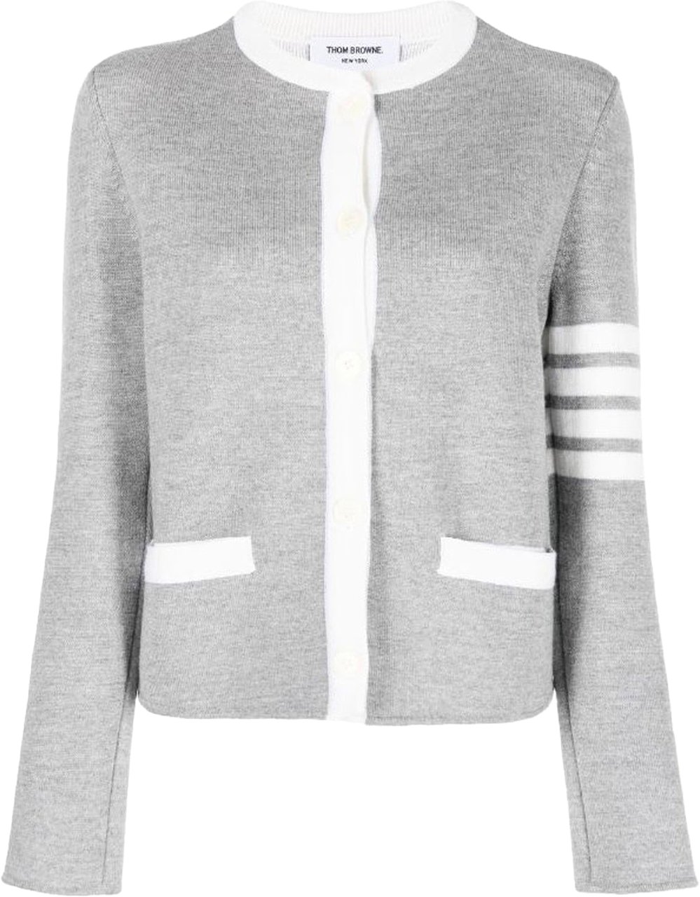 Thom Browne 4- Bar Wool Cardigan Grijs