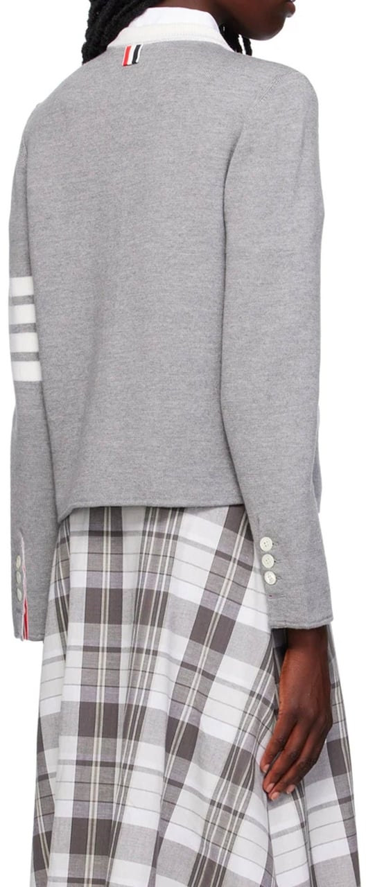 Thom Browne 4- Bar Wool Cardigan Grijs