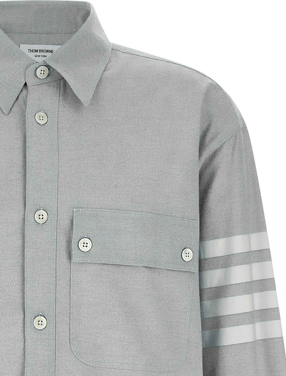 Thom Browne Gray Cotton Blouse Grijs