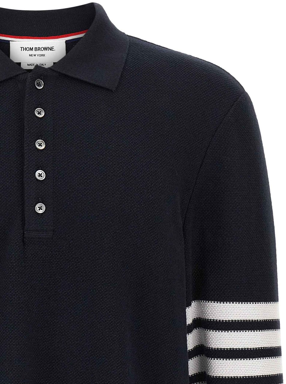 Thom Browne Blue Cotton Polo Shirt Blauw