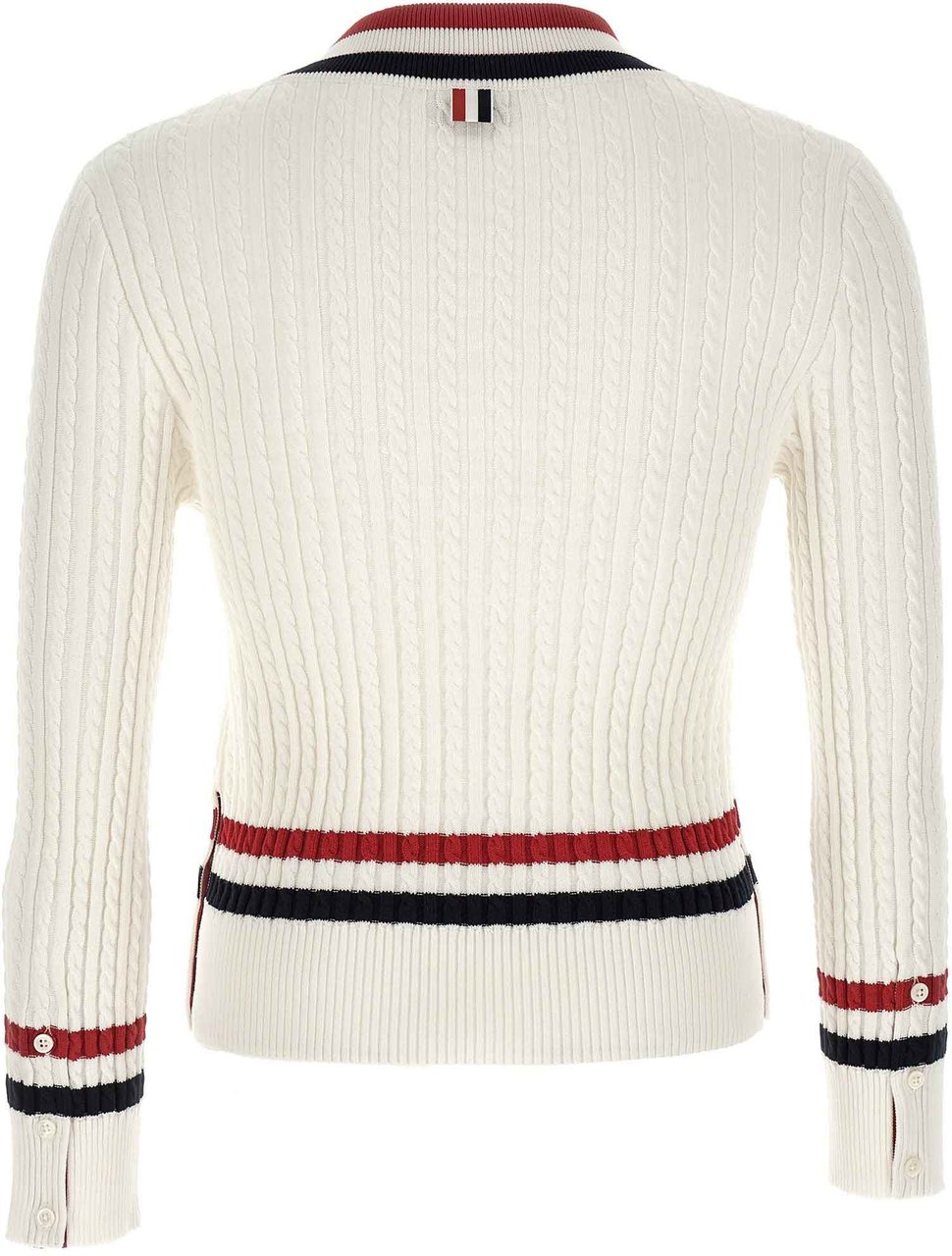 Thom Browne White Cotton Cardigan Wit