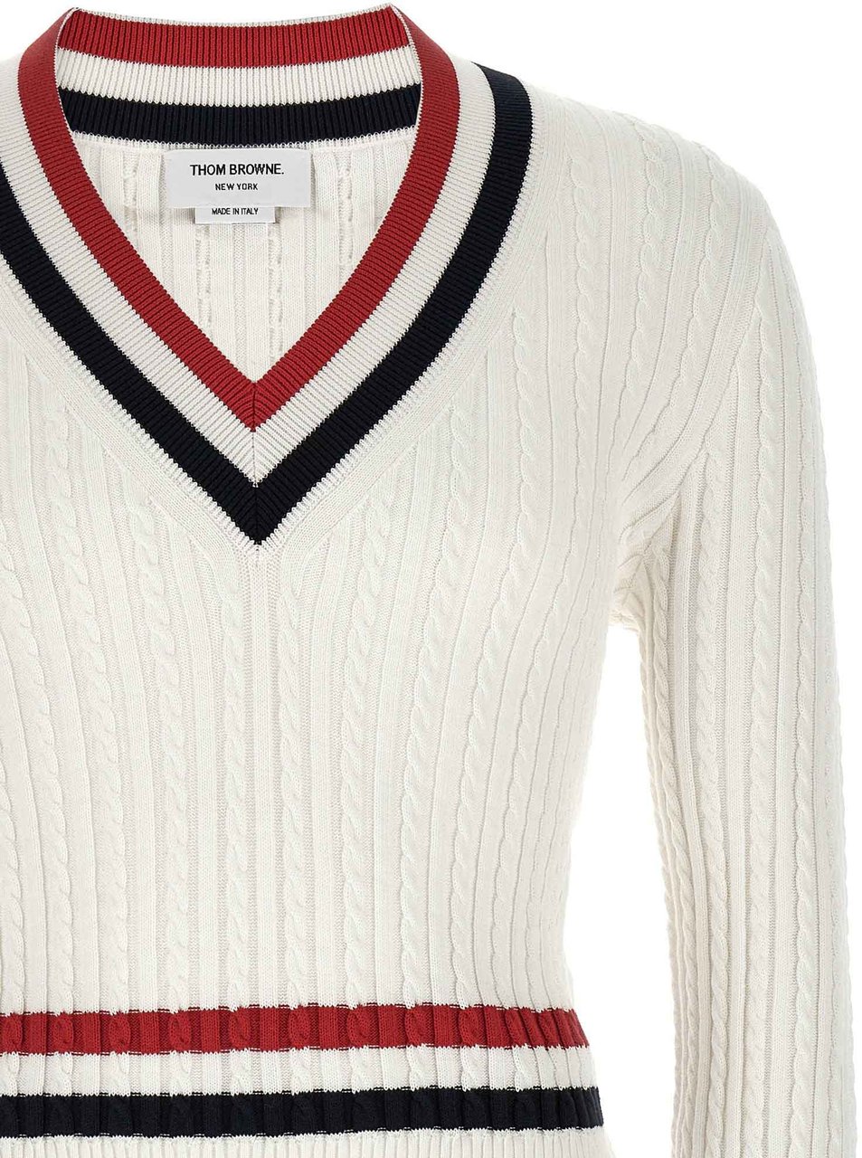 Thom Browne White Cotton Cardigan Wit