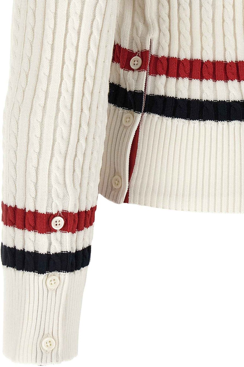 Thom Browne White Cotton Cardigan Wit