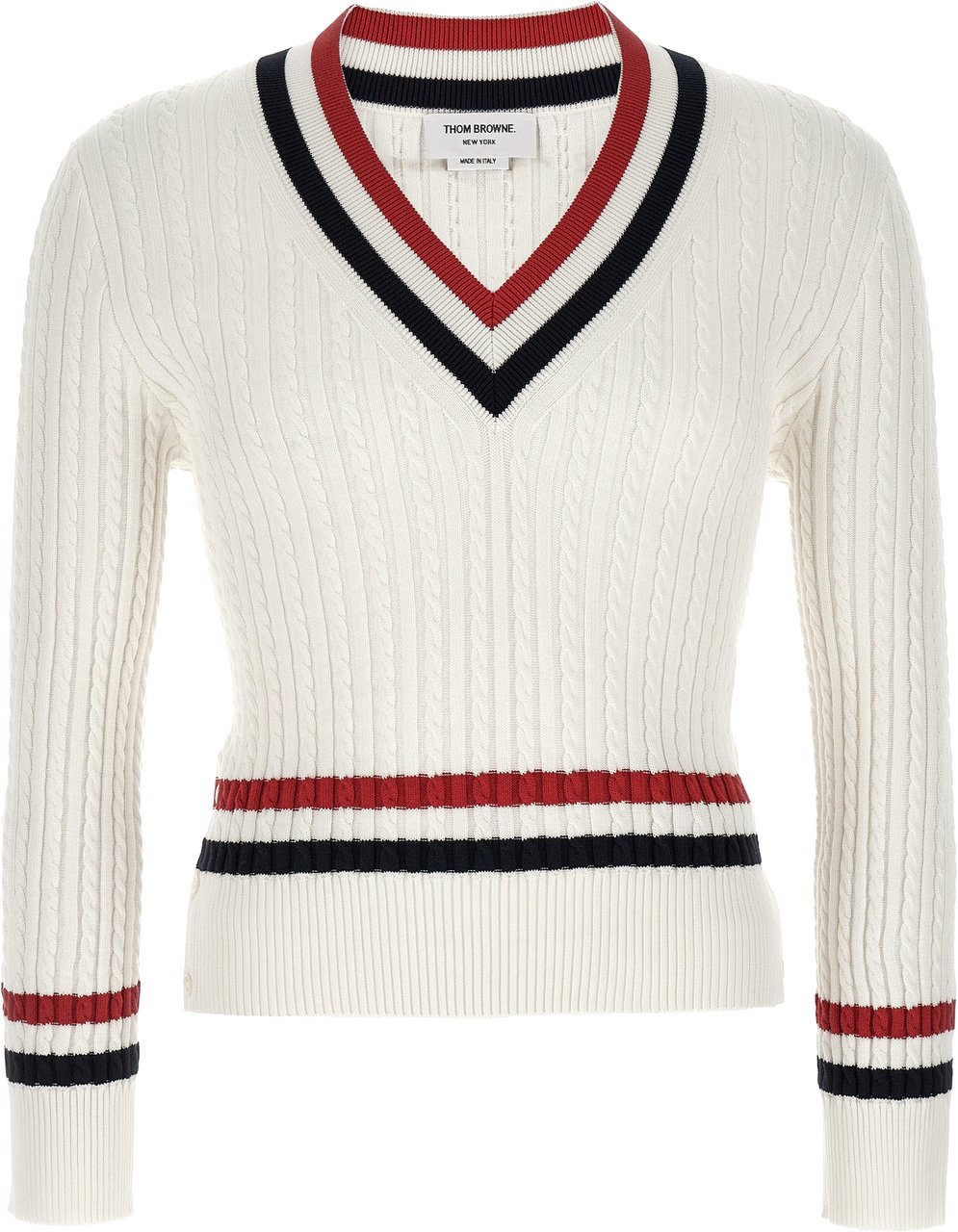 Thom Browne White Cotton Cardigan Wit