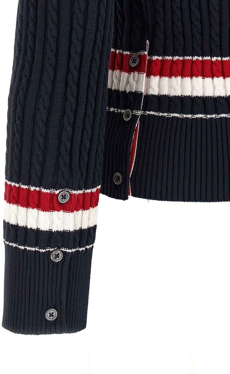 Thom Browne Blue Cotton Cardigan Blauw