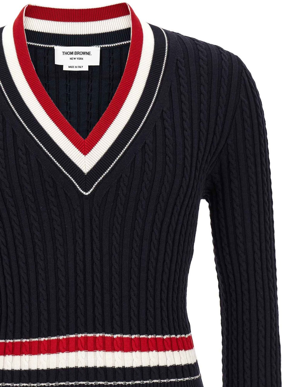 Thom Browne Blue Cotton Cardigan Blauw