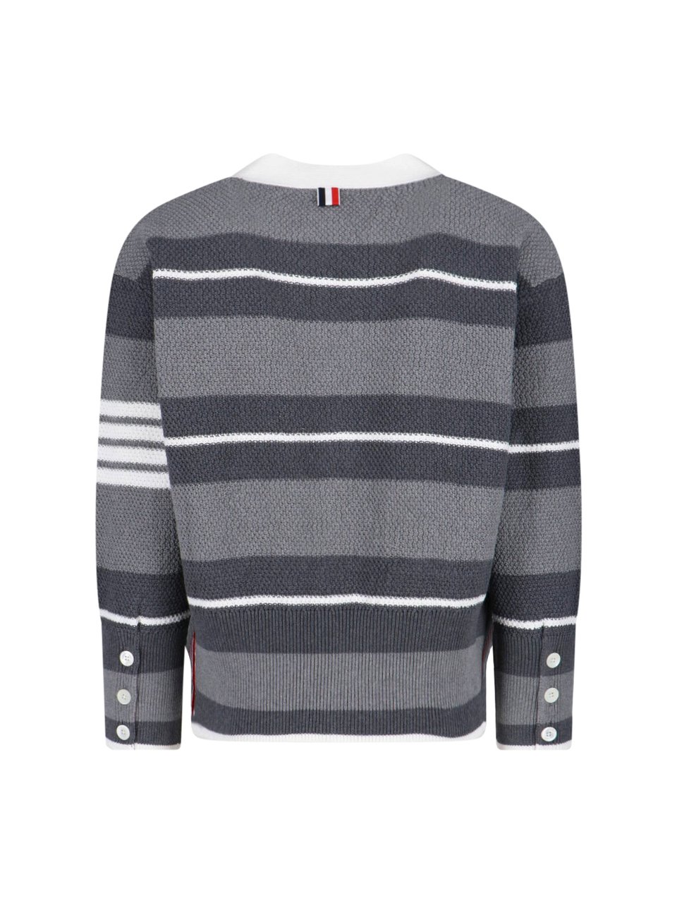 Thom Browne Striped Cardigan – Grey Grijs