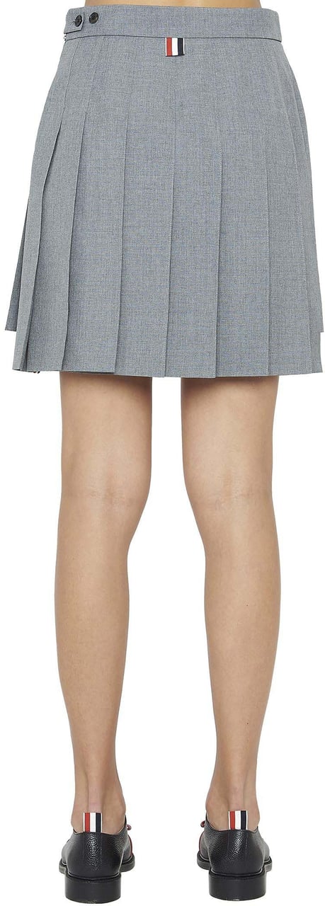 Thom Browne Gray Wool Long Skirt Grijs