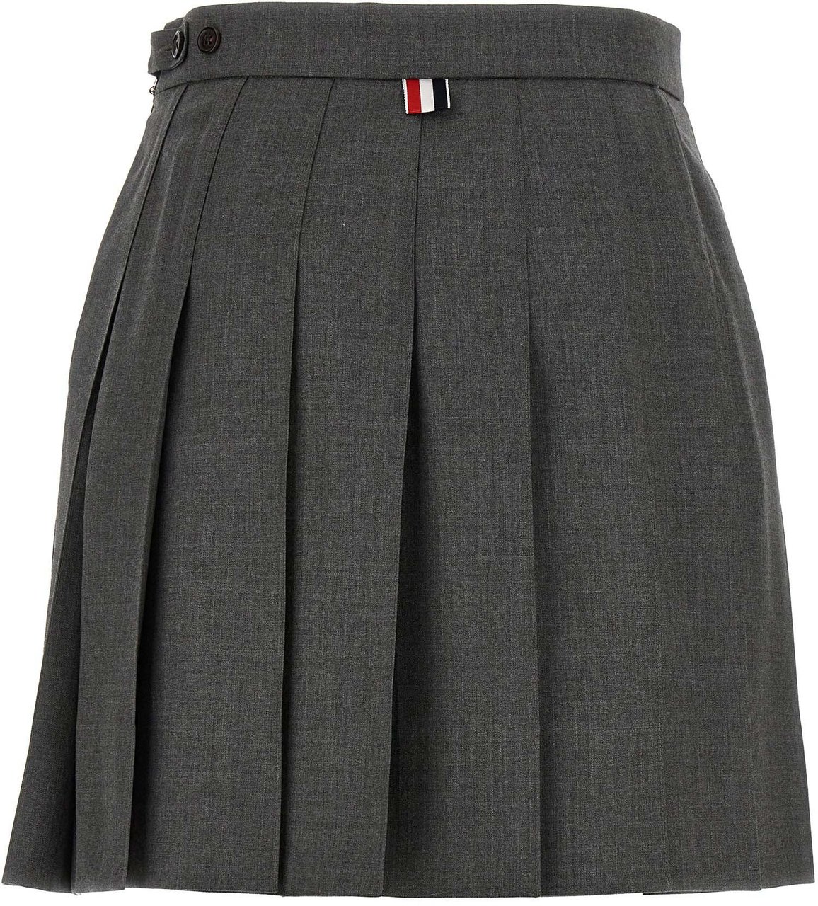 Thom Browne Gray Wool Long Skirt Grijs