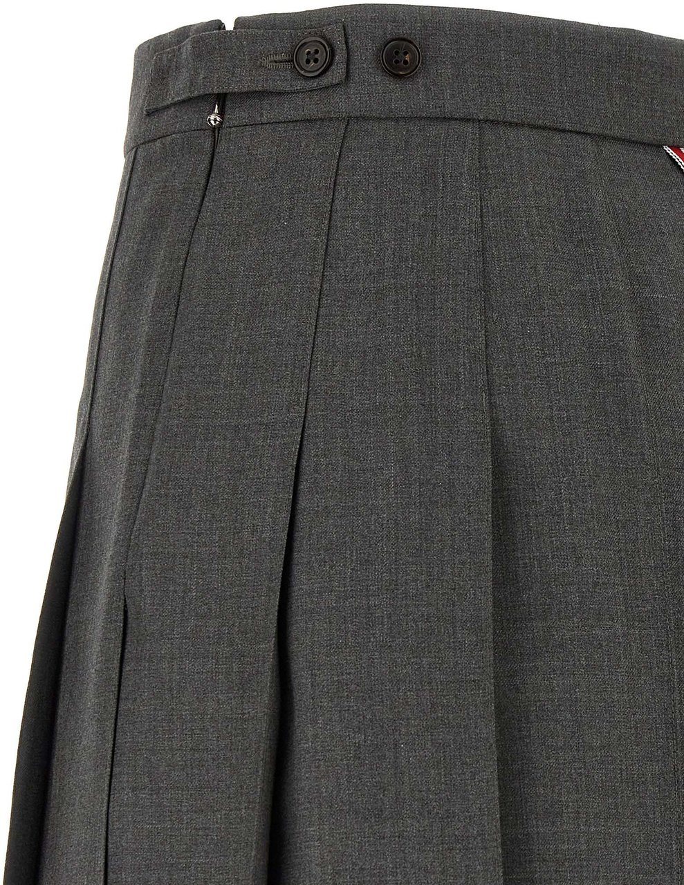 Thom Browne Gray Wool Long Skirt Grijs