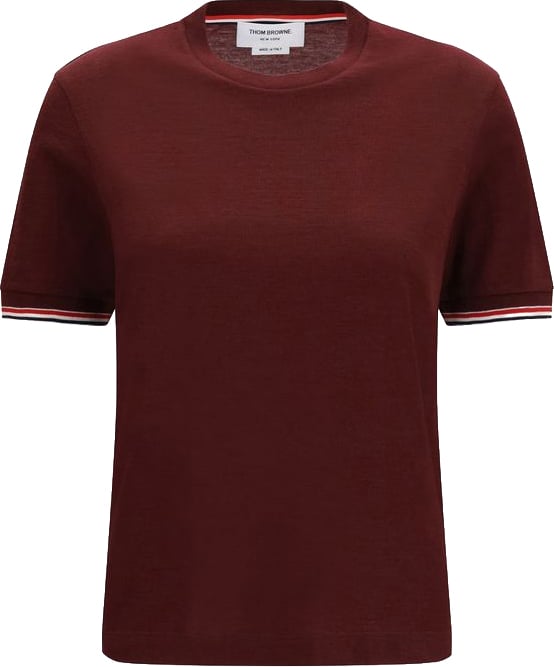 Thom Browne Bordeaux Wool Oves Aries T-Shirt Zwart