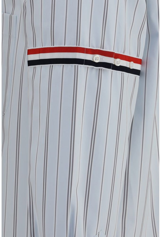 Thom Browne Blue Cotton Dress Shirt Blauw