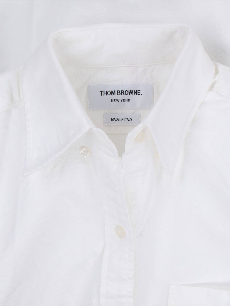 Thom Browne White Minimalist Fitted Shirt Dress Wit