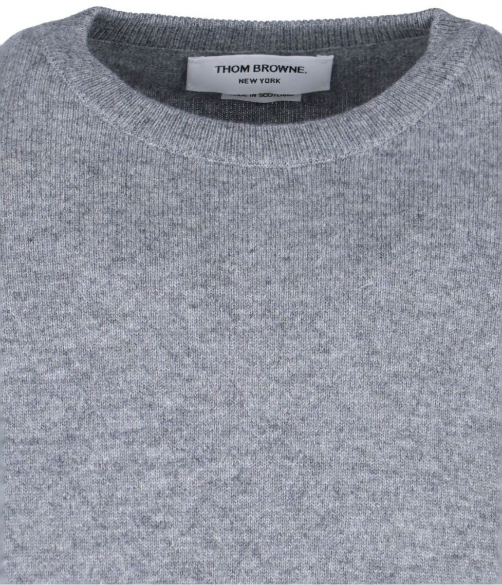 Thom Browne "Loopback 4-Bar" Sweater – Light Grey Grijs