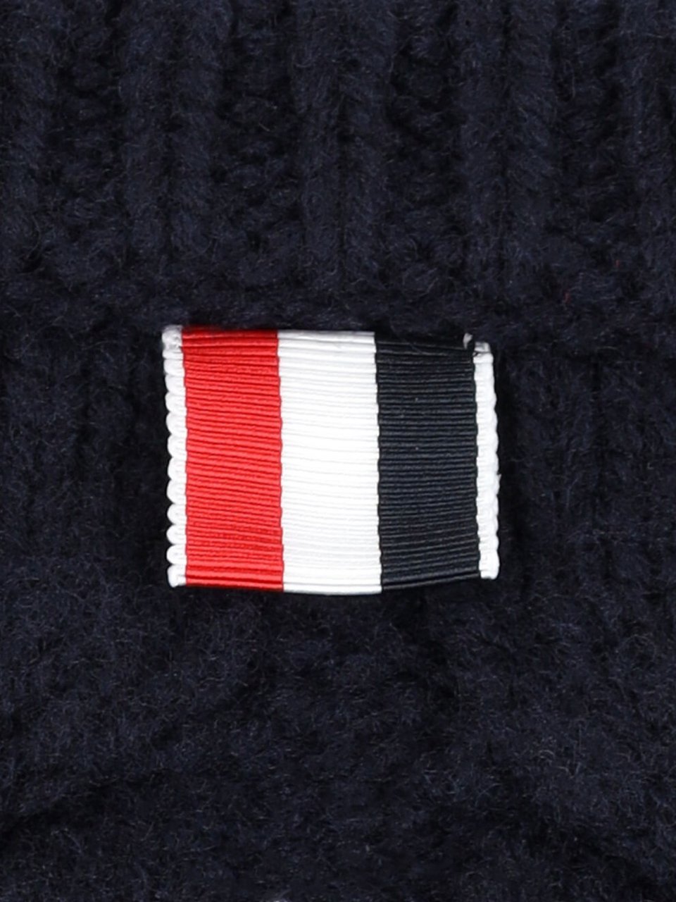 Thom Browne Blue Cable Knit Virgin Wool Sweater Wit