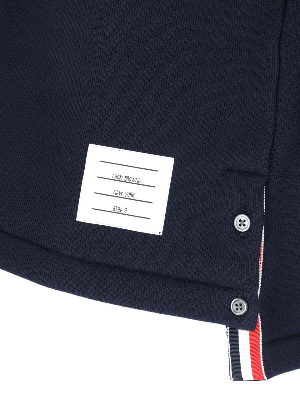 Thom Browne Navy RWB Striped Hoodie Blauw