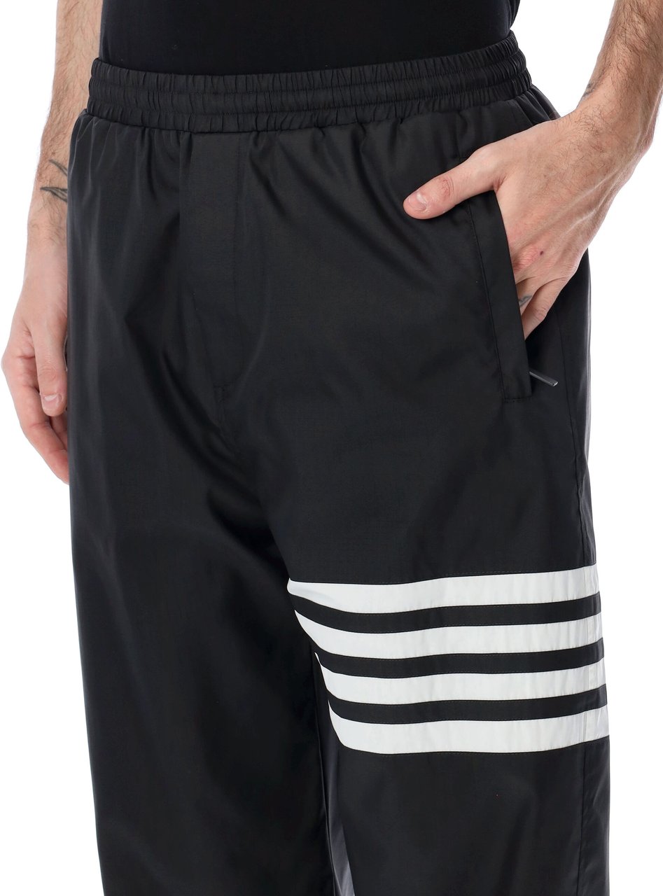 Thom Browne Drawcord Waist Track Pant W/ 4 Bar In Sh Nero Zwart