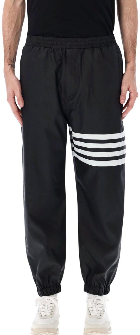 Thom Browne Drawcord Waist Track Pant W/ 4 Bar In Sh Nero Zwart