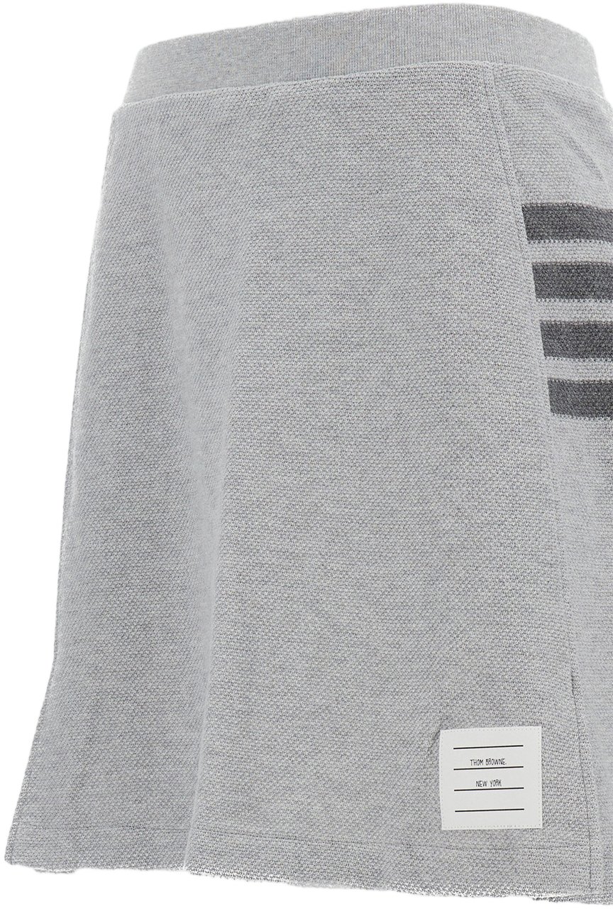 Thom Browne Pleated Milano Stitch Skirt with Signature Grosgrain Tab Grijs